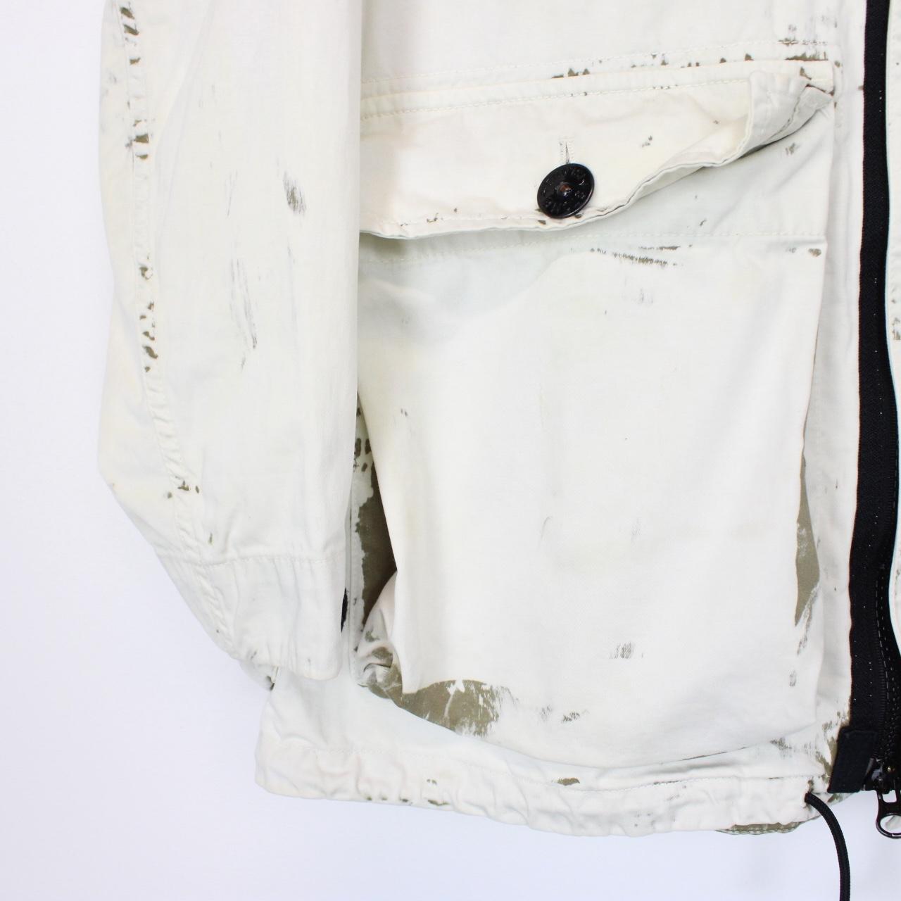Stone Island SS 2017 Cream and Olive Hand Corrosion on Raso Jacket