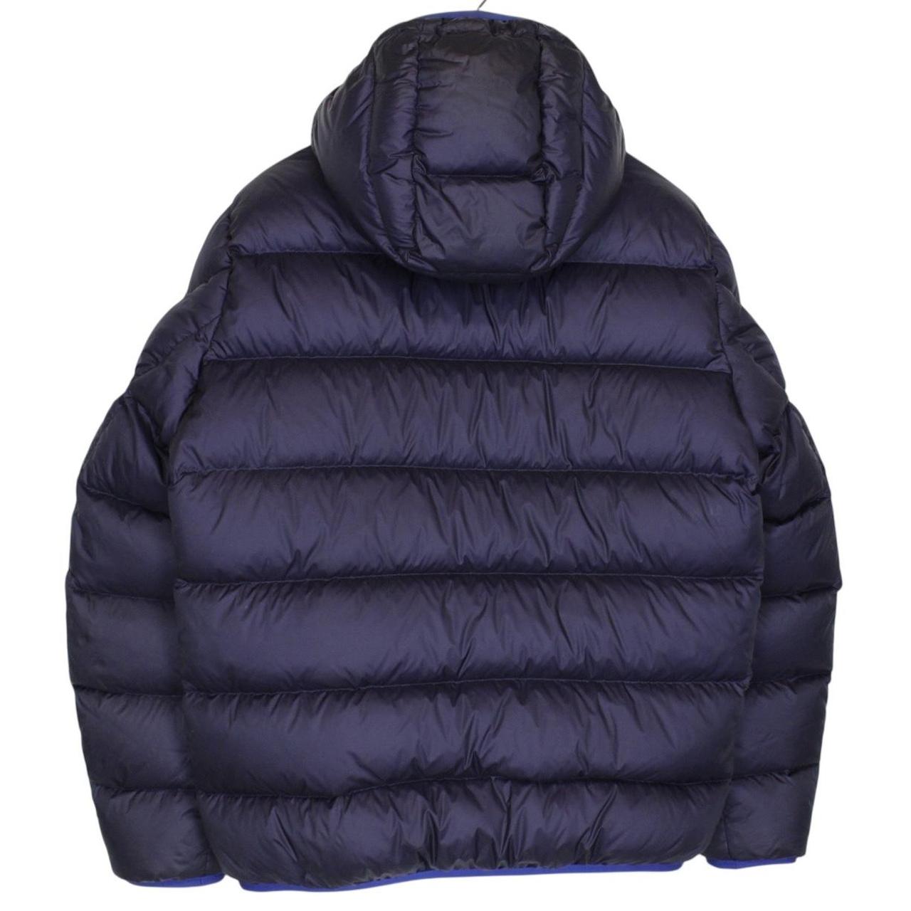 Moncler Chauvon Navy Blue Full Zip Hooded Down Jacket