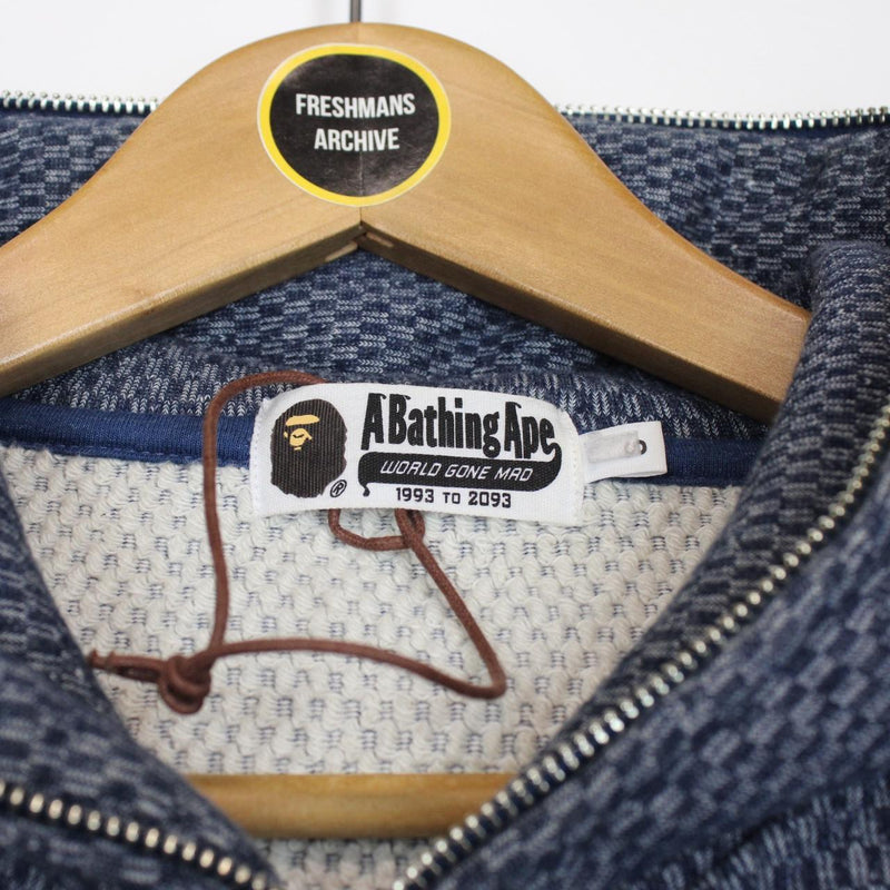 Bape Blue Full Zip WGM Shark Hoodie Jumper