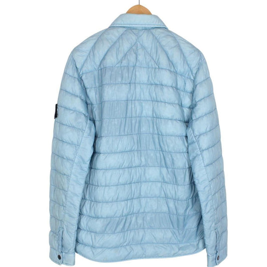 Stone Island SS 2017 Light Blue Garment Dyed Micro Yarn Down Overshirt Jacket