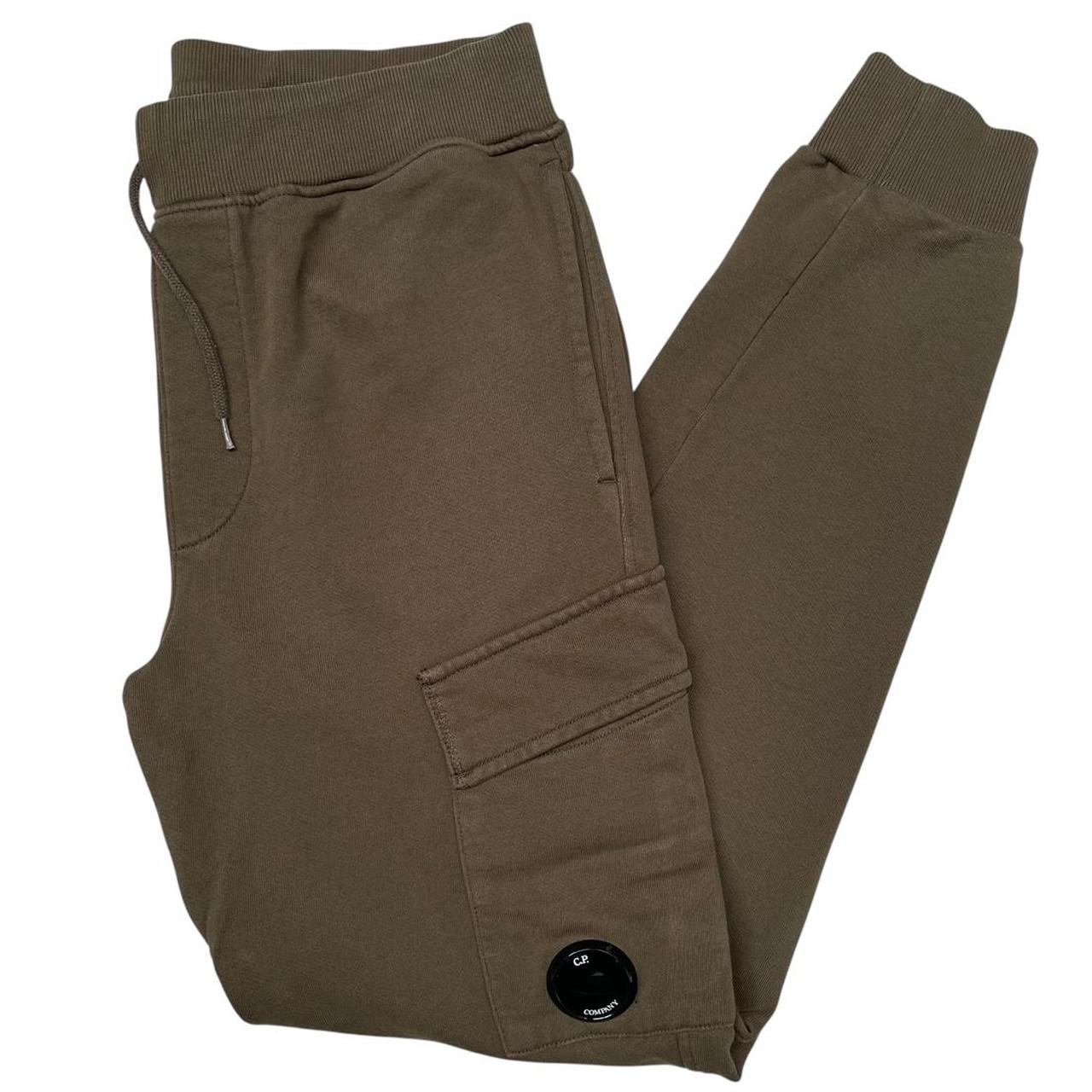 CP Company Khaki Green Goggle Lens Cotton Tracksuit Bottoms / Joggers
