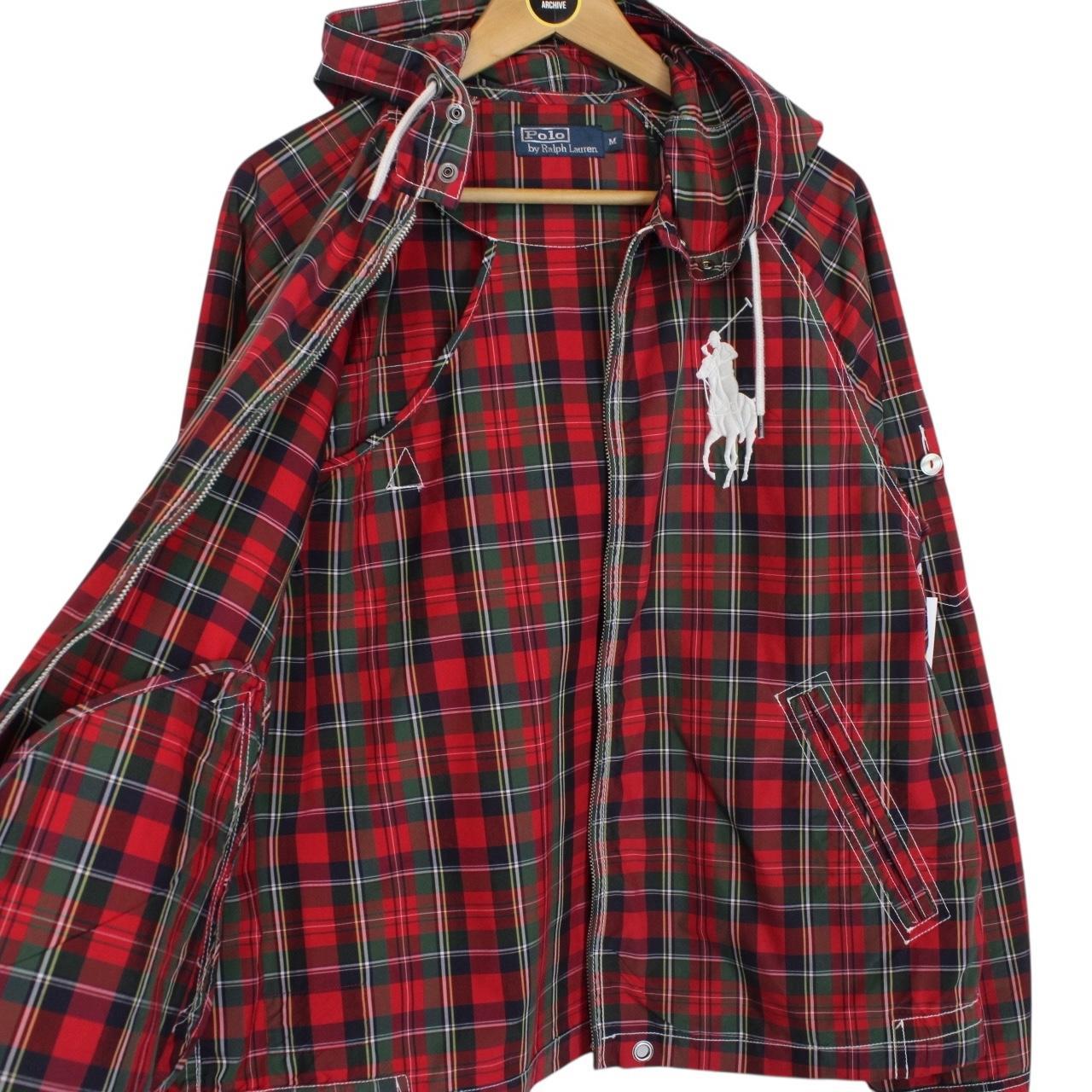 Vintage 90s Ralph Lauren Multicoloured Tartan Check Hooded Cotton Jacket