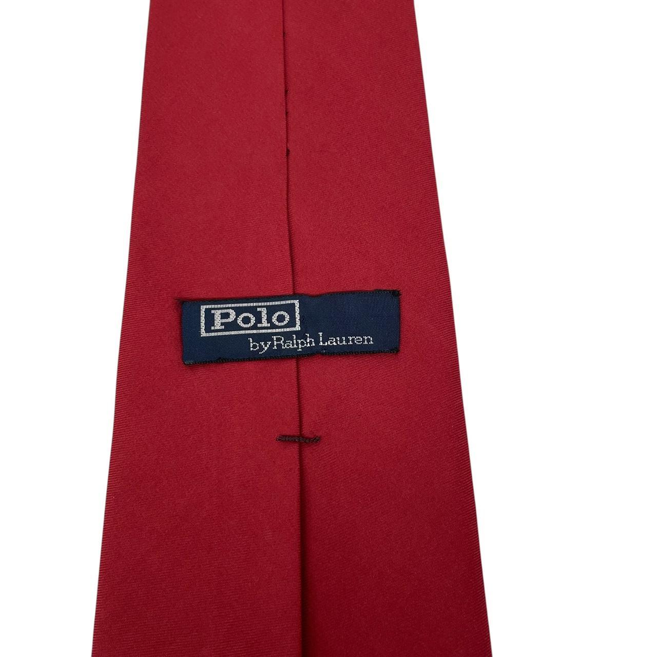 Vintage Polo Ralph Lauren Burgundy Equestrian Print Silk Tie