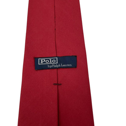 Vintage Polo Ralph Lauren Burgundy Equestrian Print Silk Tie