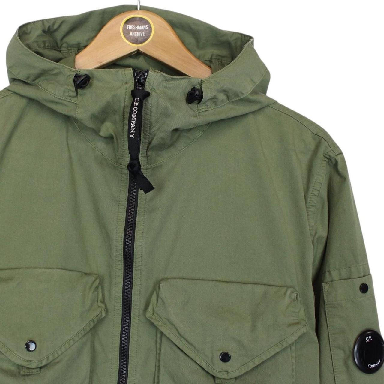 CP Company Green Full Zip Cotton Lens Hooded Overshirt Jacket