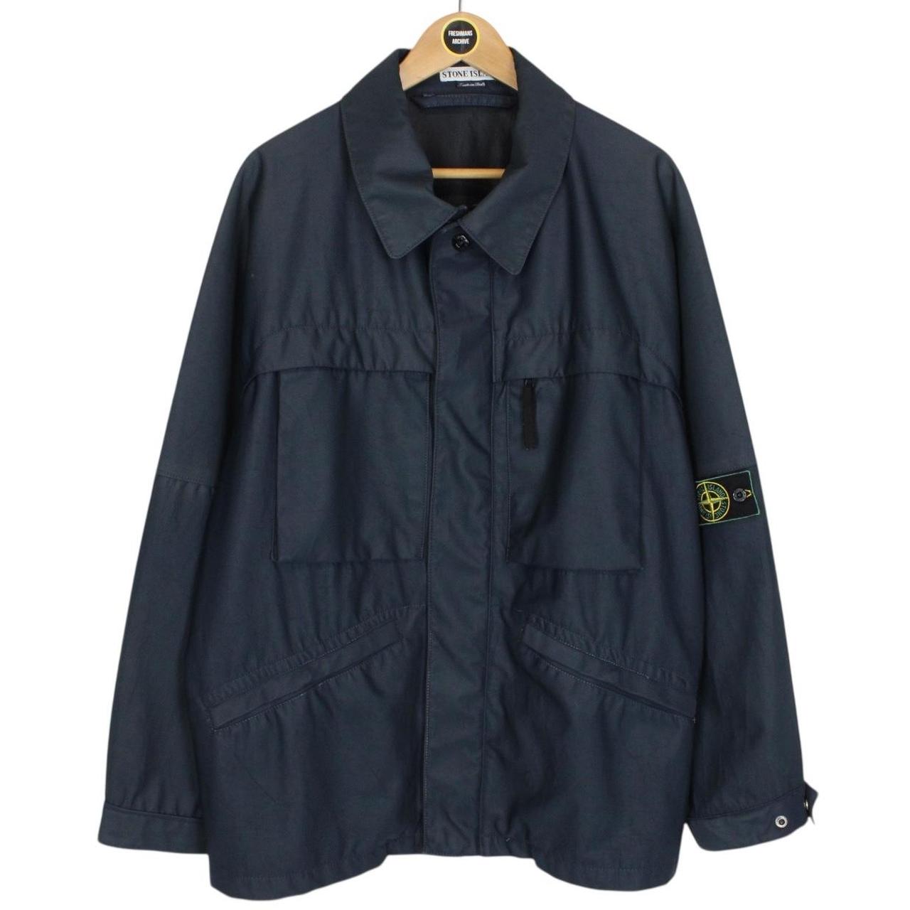 Vintage Stone Island SS 1998 Navy Blue Green Edge Badge Nylam Jacket