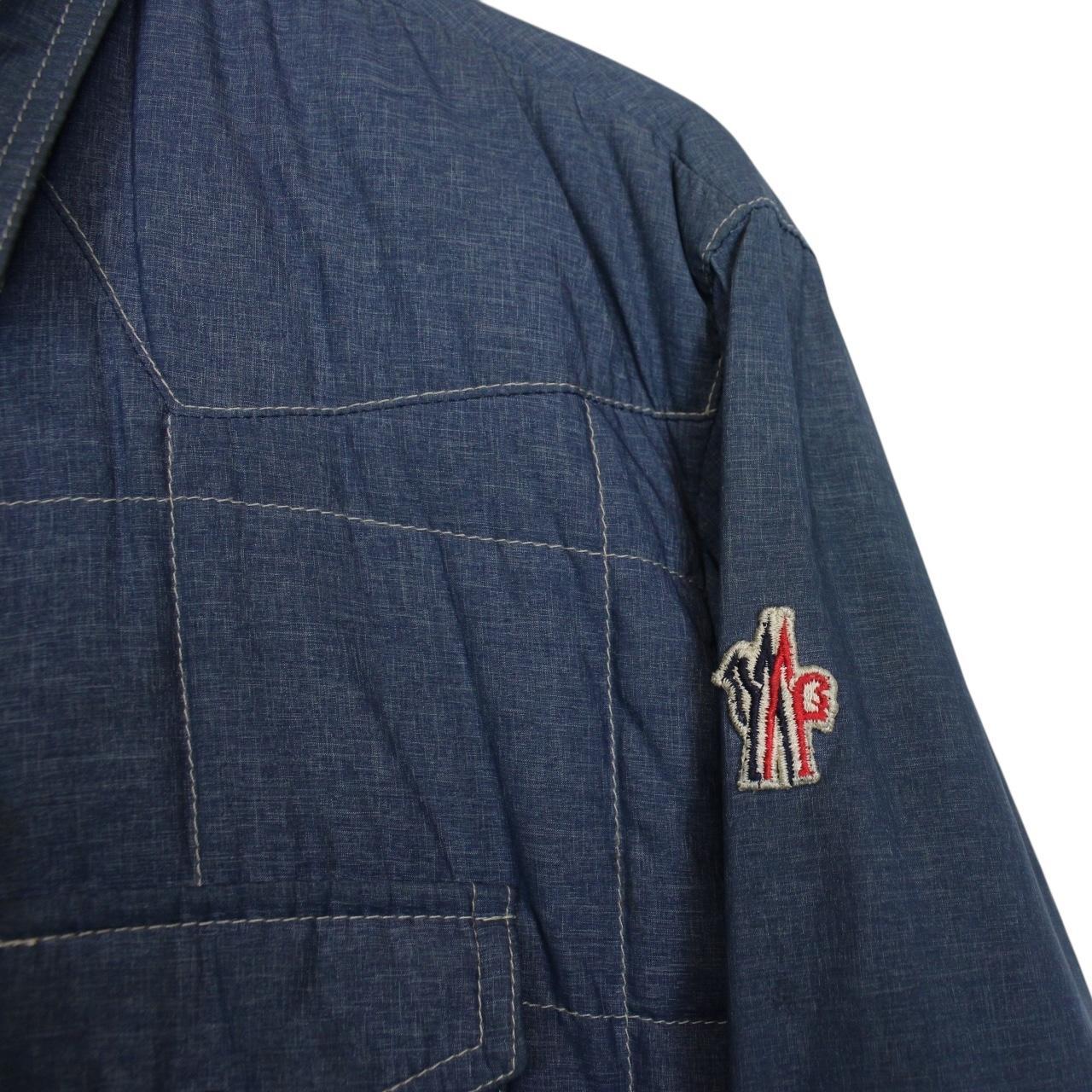 Moncler Grenoble Risle Blue Nylon Blend Down Overshirt Jacket