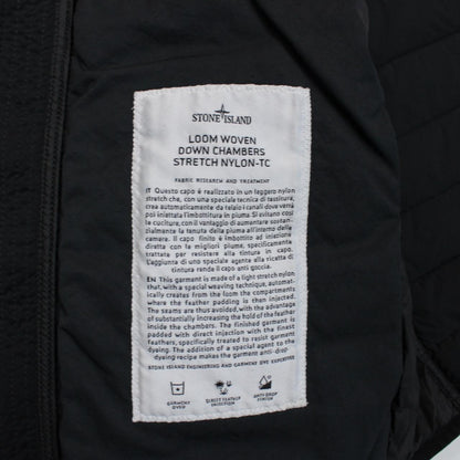Stone Island AW 2020 Black Loom Woven Chambers Stretch Nylon TC Down Jacket