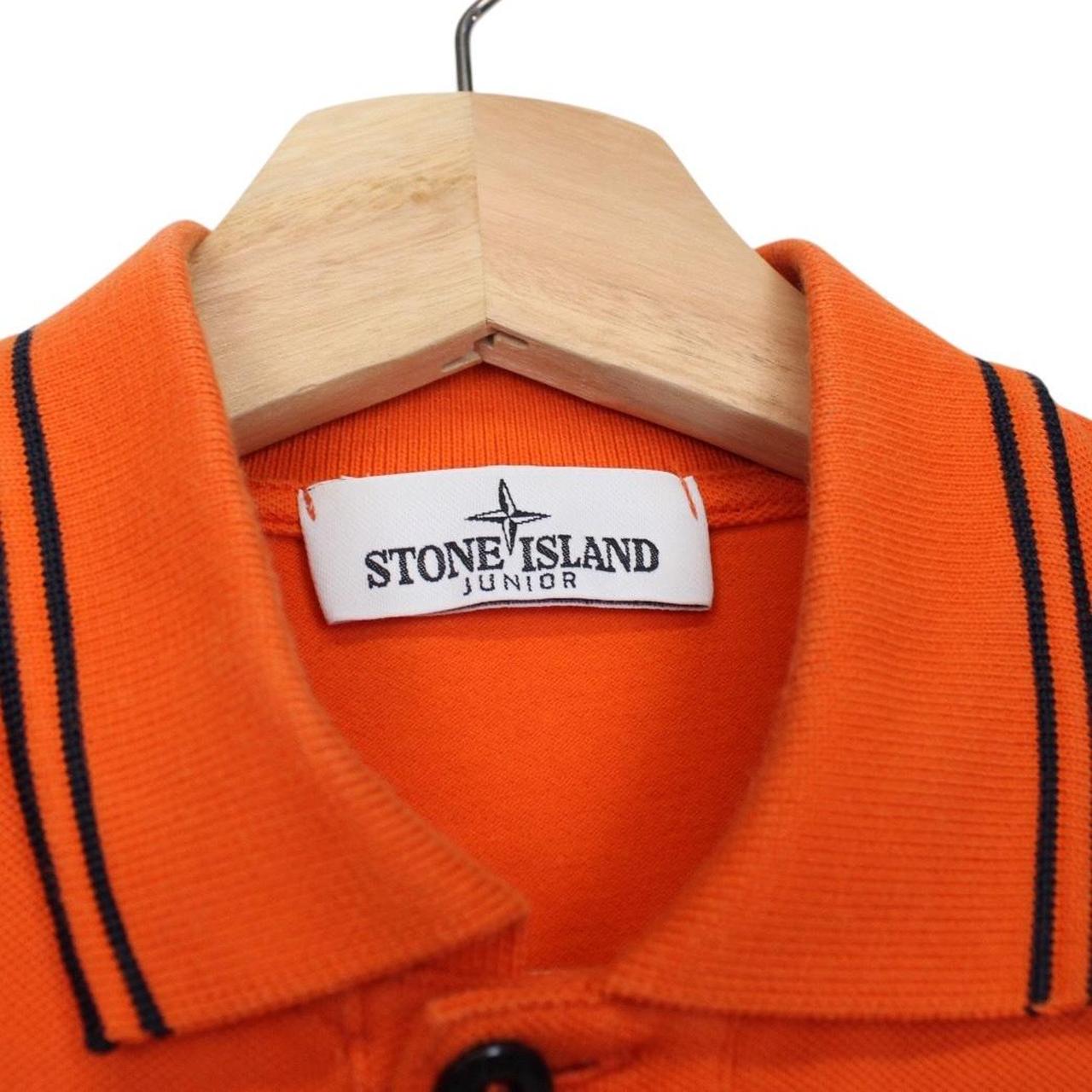 Stone Island Junior AW 2019 Orange Long Sleeve Compass Cotton Polo Shirt