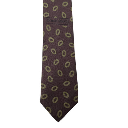 Vintage Giorgio Armani Brown and Green Silk Tie
