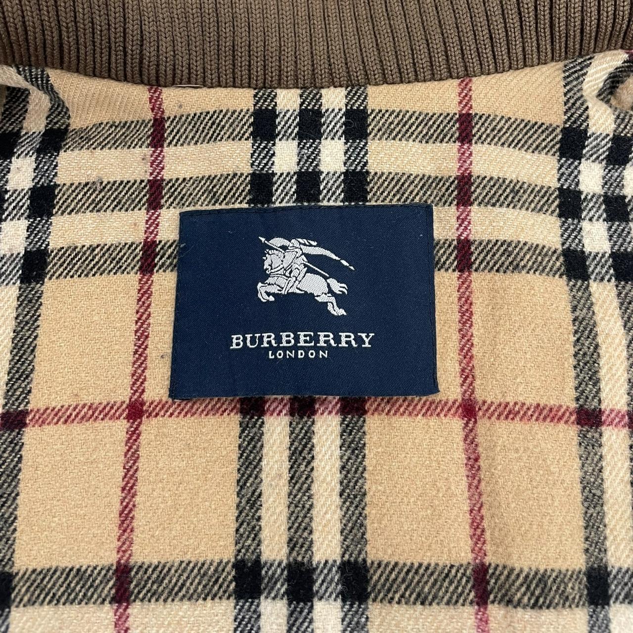 Burberry London Beige Wool Nova Check Lined Full Zip Jacket