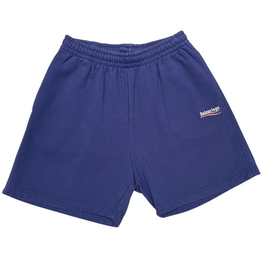 Balenciaga Blue Political Campaign Cotton Jogger Shorts