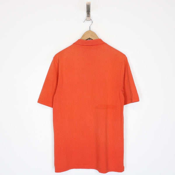 Burberry London Orange Nova Check Detail Short Sleeve Cotton Polo Shirt