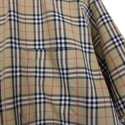 Vintage 90s Burberry Tan Brown Nova Check Short Sleeve Cotton Shirt