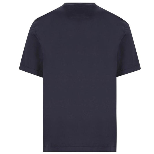 CP Company Navy Blue 70/2 Logo Print Cotton Short Sleeve T-Shirt