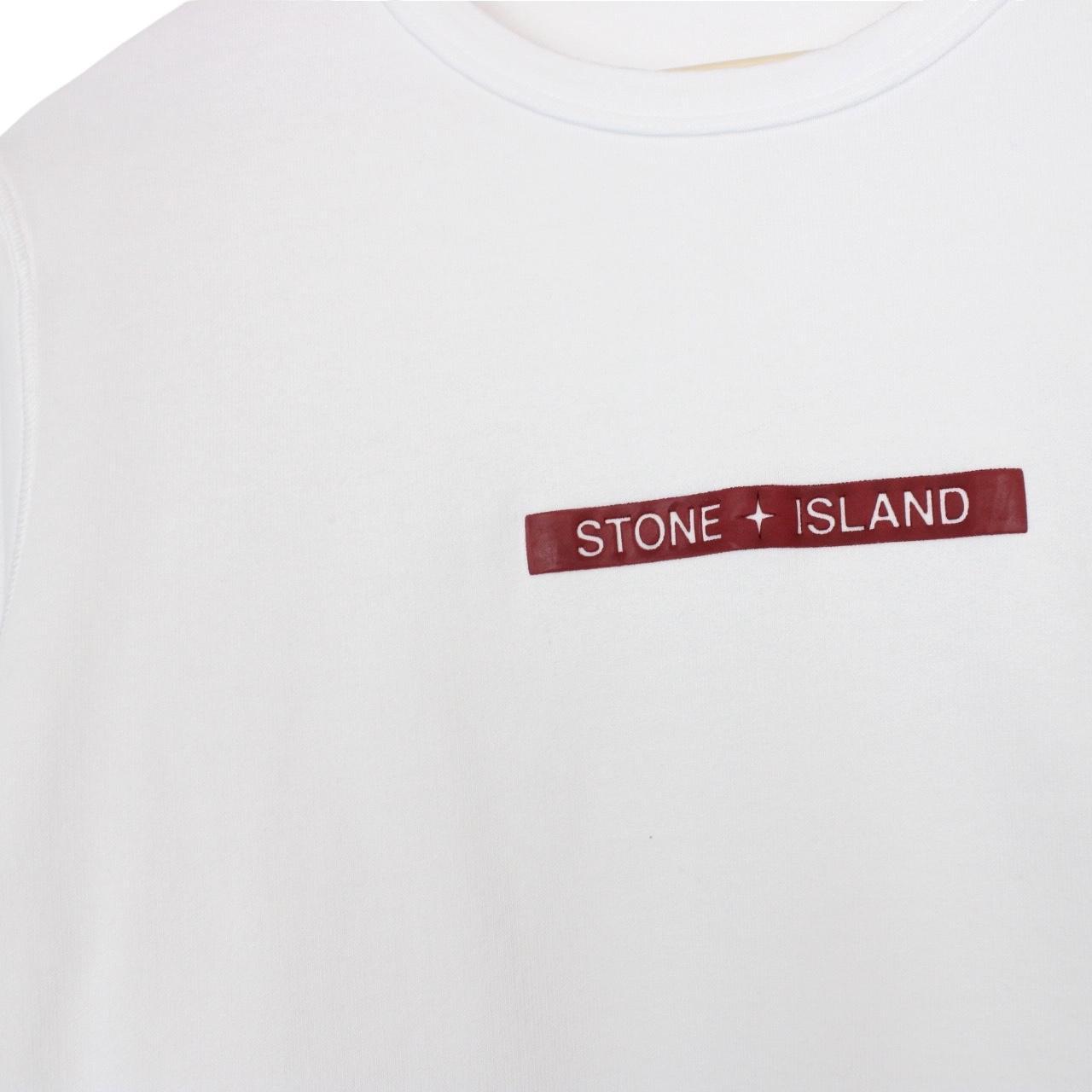 Stone Island Junior SS 2023 White Logo Print Sweatshirt Jumper