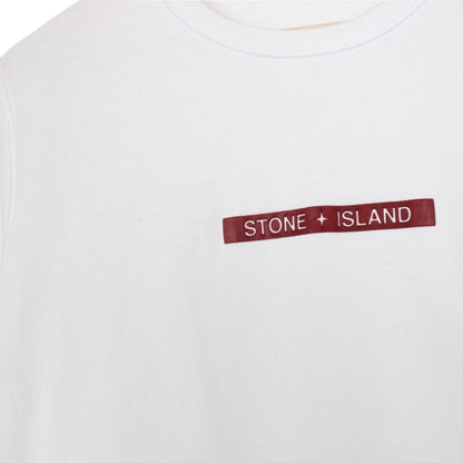 Stone Island Junior SS 2023 White Logo Print Sweatshirt Jumper