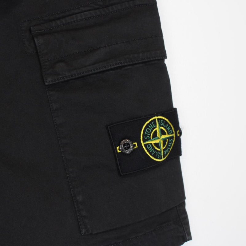 Stone Island SS 2022 Black Bermuda Cotton Cargo Shorts