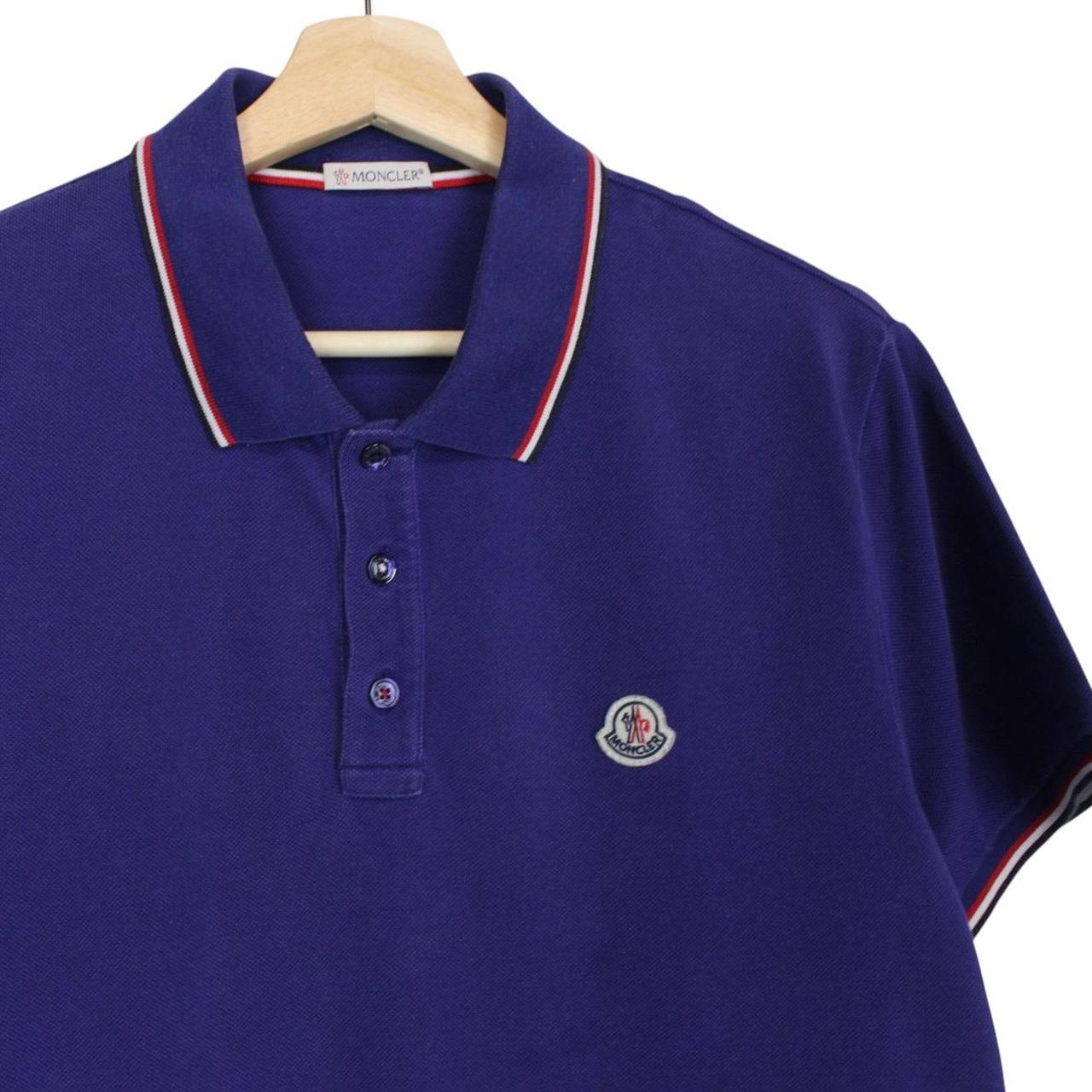 Moncler Maglia Manica Corta Blue Short Sleeve Cotton Polo Shirt