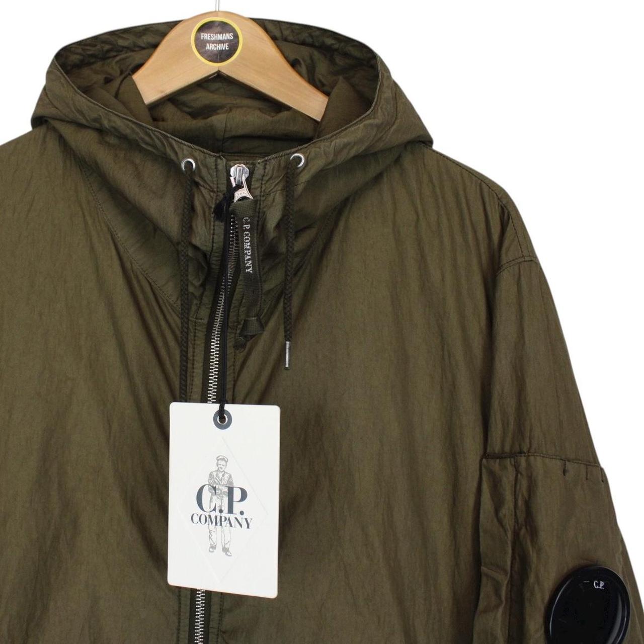 CP Company Khaki Green Full Zip Nylon Lens Hooded Jacket