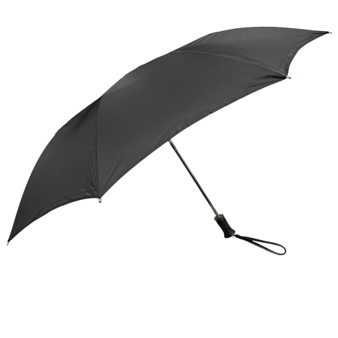 Vintage 80s Burberry Black Folding Umbrella with Nova Check Cover