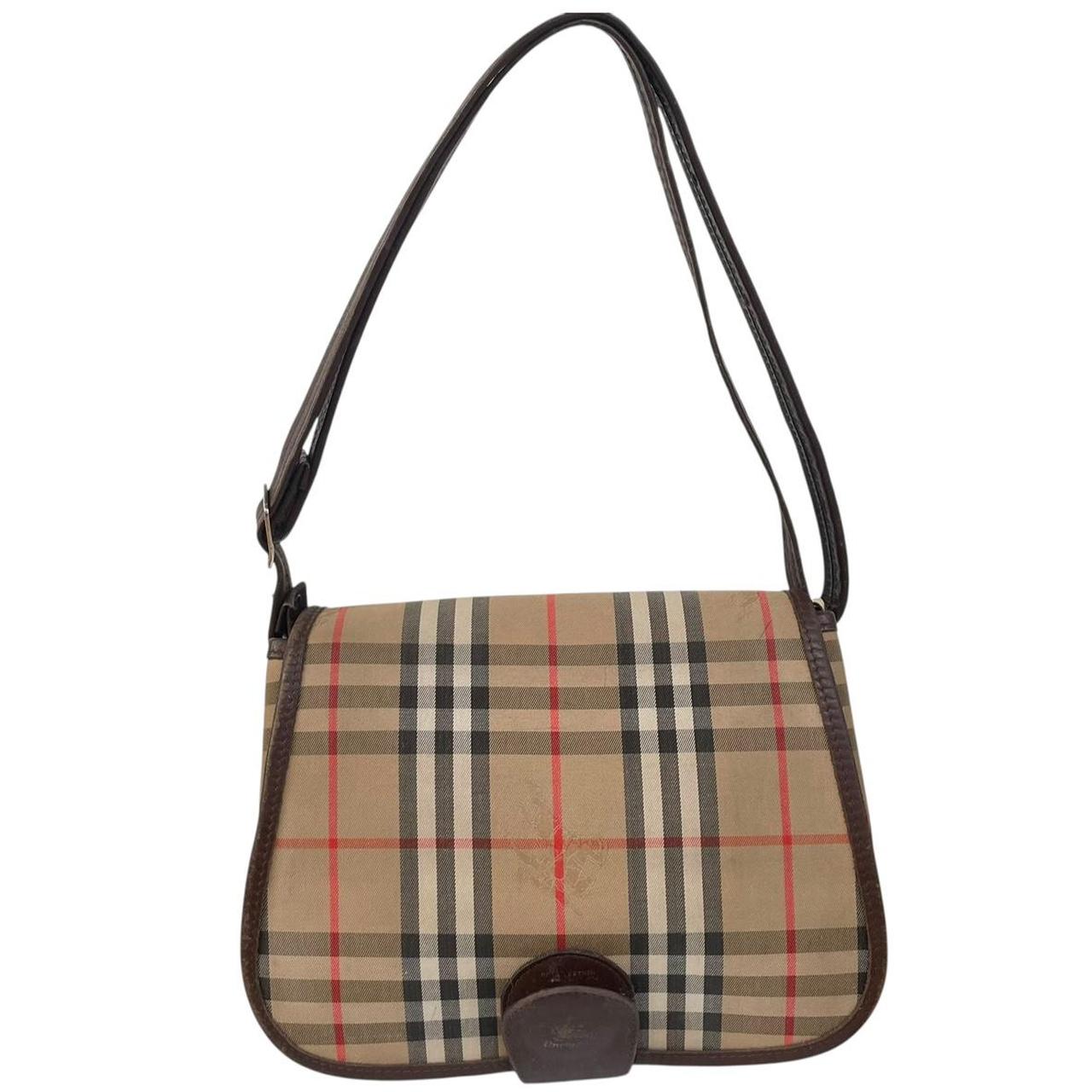 Vintage 90s Burberry Tan Brown Nova Check Shoulder Bag