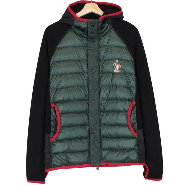 Moncler Green and Black Full Zip Down Maglia Cardigan Jacket