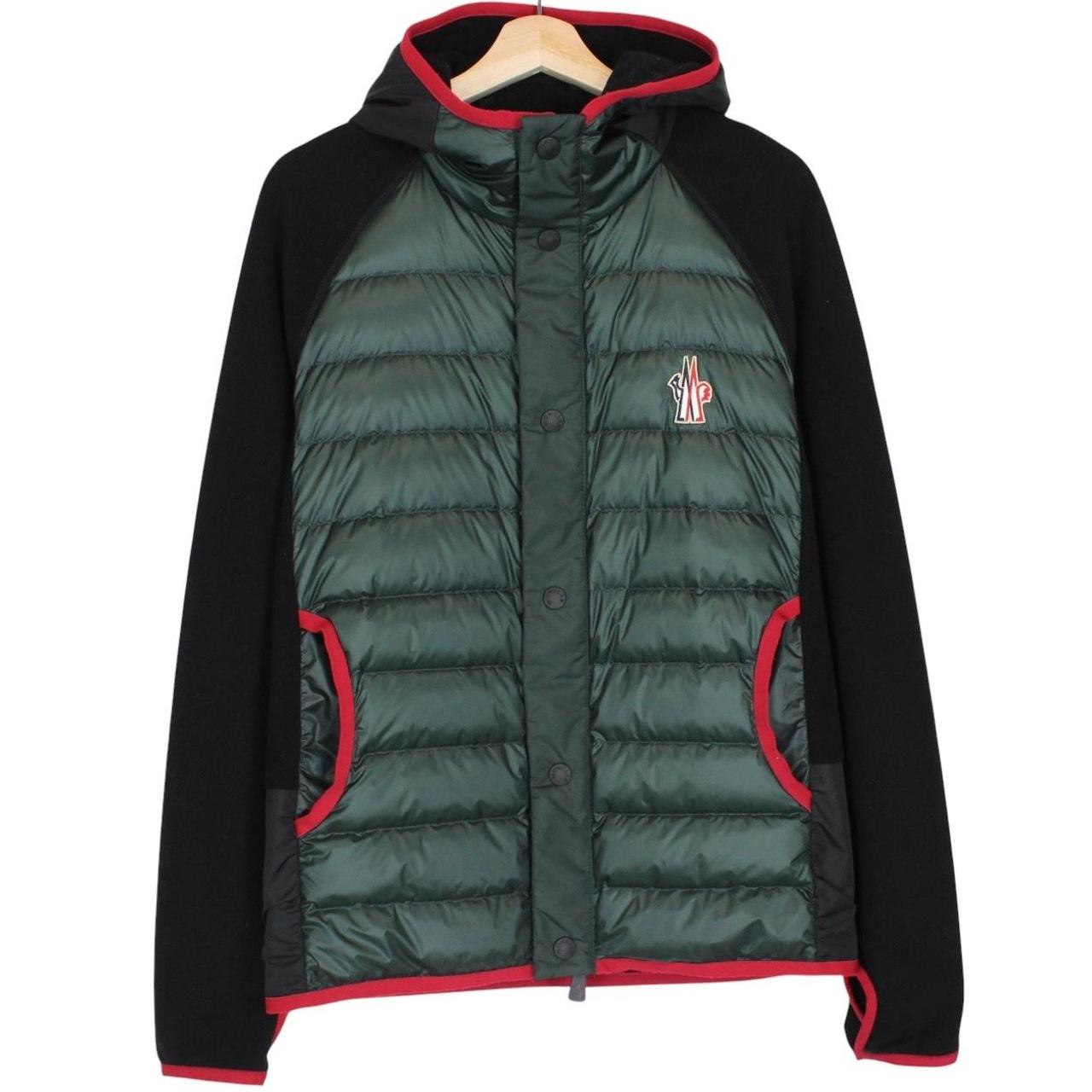 Moncler Green and Black Full Zip Down Maglia Cardigan Jacket