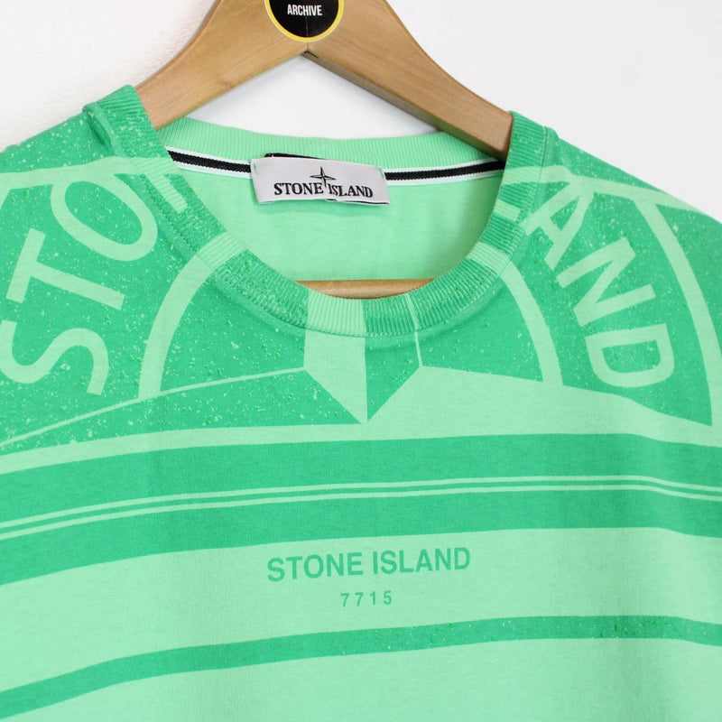 Stone Island AW 2022 Green Short Sleeve Logo Print T-Shirt