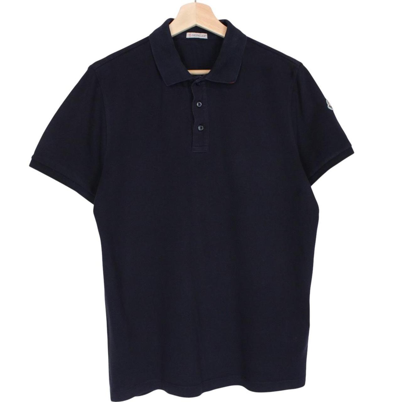 Moncler Maglia Manica Corta Navy Blue Short Sleeve Cotton Polo Shirt