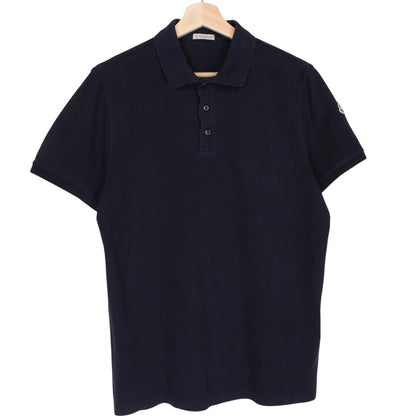 Moncler Maglia Manica Corta Navy Blue Short Sleeve Cotton Polo Shirt