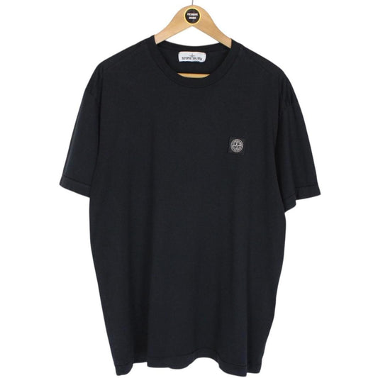 Stone Island Navy Blue Short Sleeve Cotton Compass T-Shirt