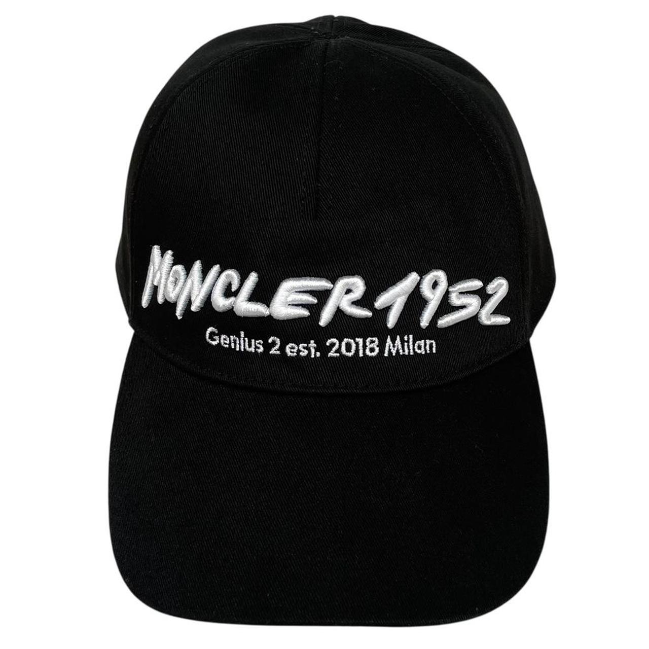 Moncler 1952 Black and White Embroidered Logo Baseball Cap