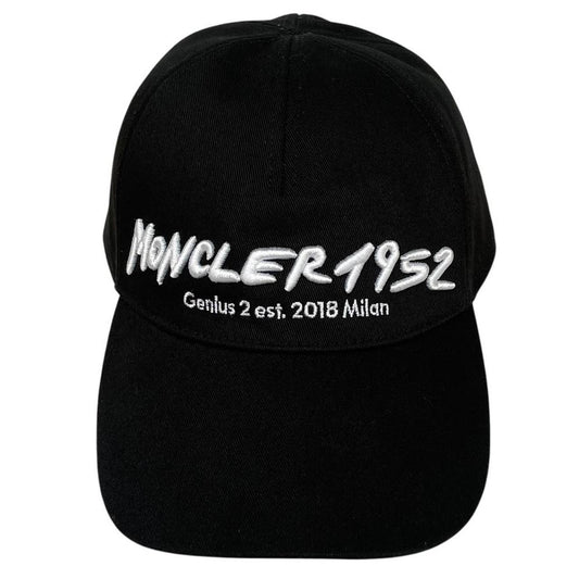 Moncler 1952 Black and White Embroidered Logo Baseball Cap