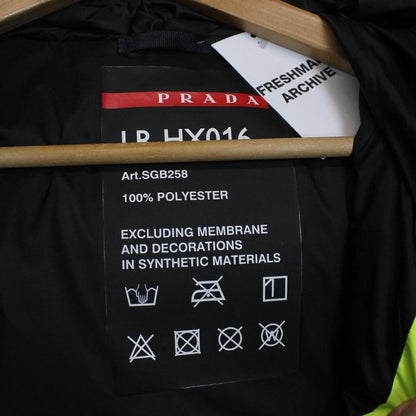 Prada Linea Rossa Luminescent Yellow Hooded Down Puffer Coat