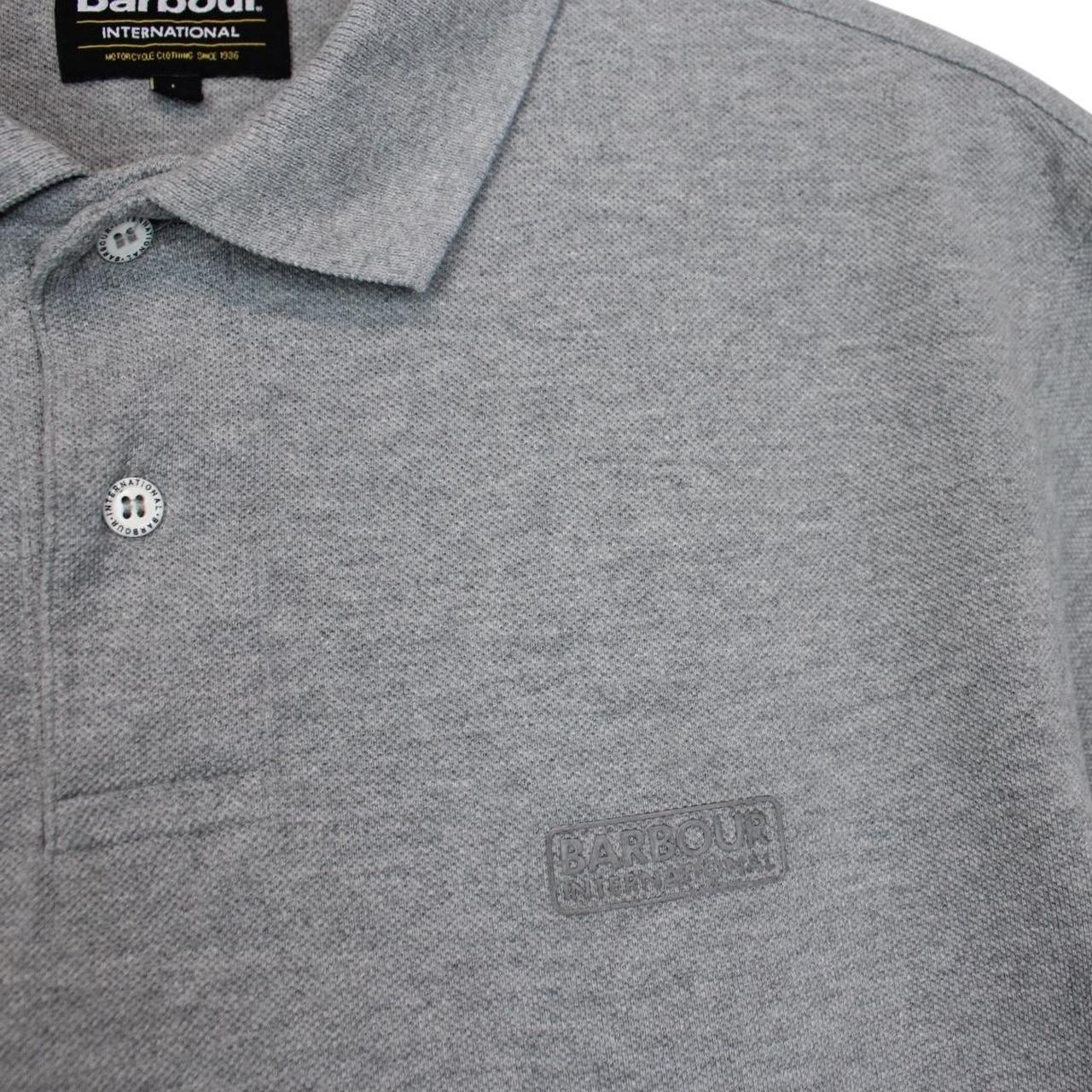 Barbour International Grey Short Sleeve Cotton Polo Shirt