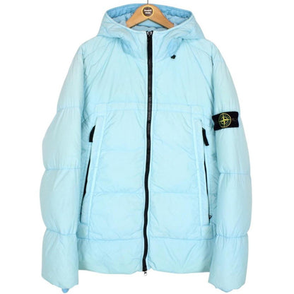 Stone Island AW 2020 Light Blue Garment Dyed Crinkle Reps NY Down Jacket