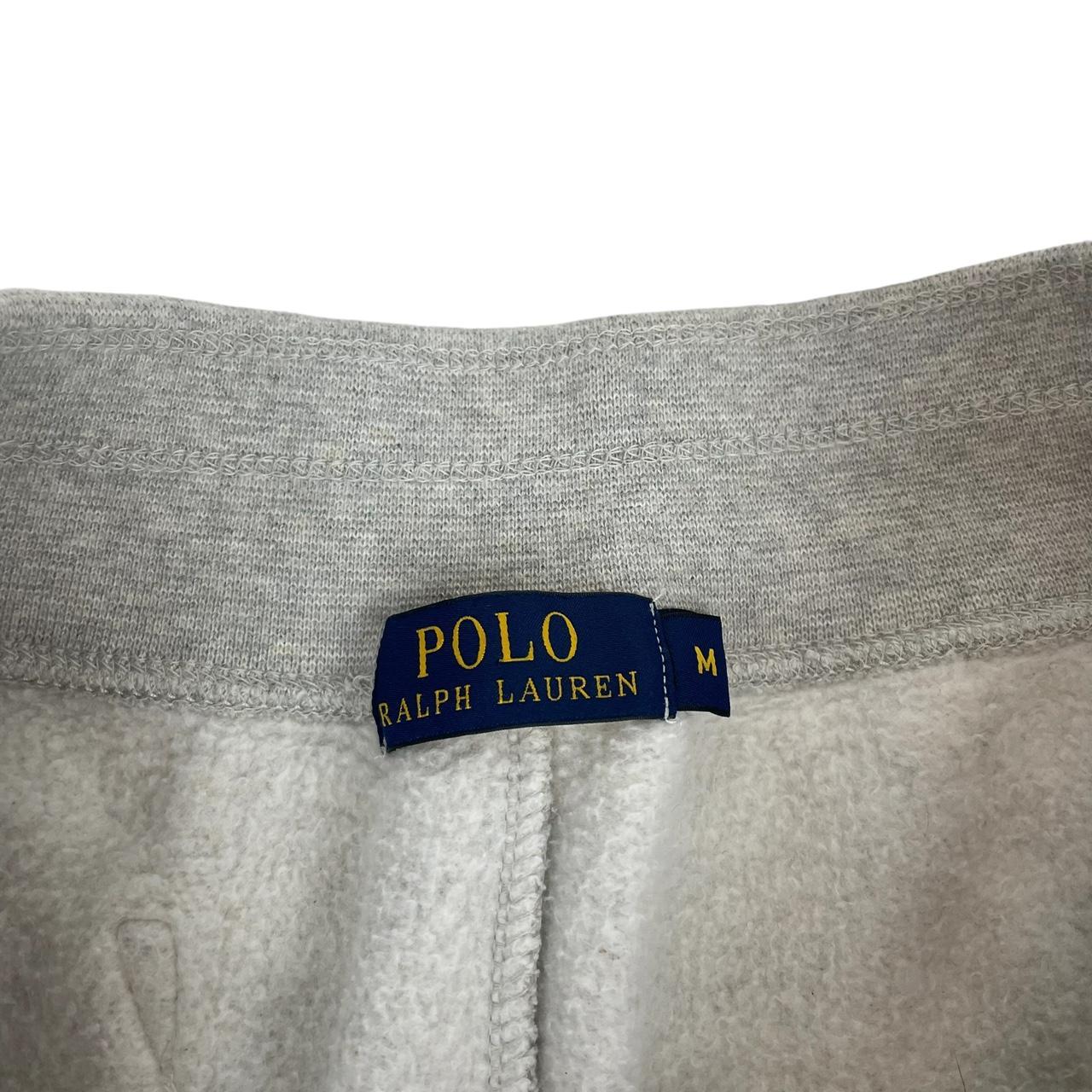 Polo Ralph Lauren grey joggers with embroidered logo and soft cotton material.