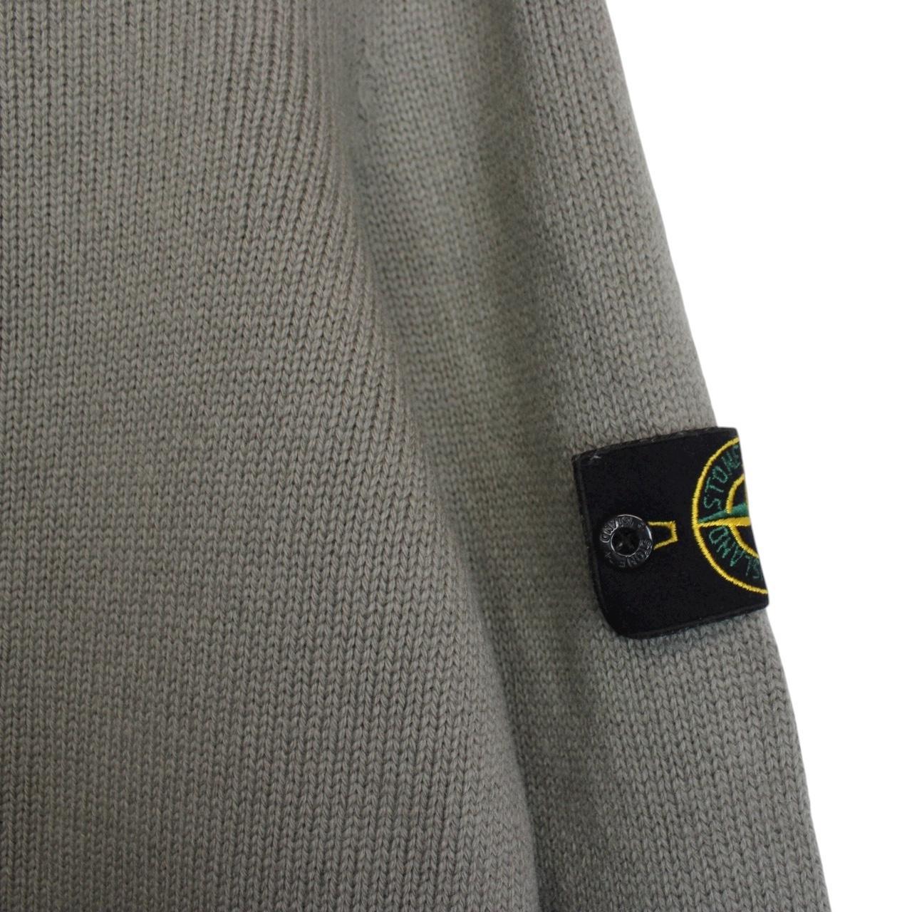 Vintage Stone Island AW 2002 Beige Virgin Wool Knit 1/4 Zip Jumper