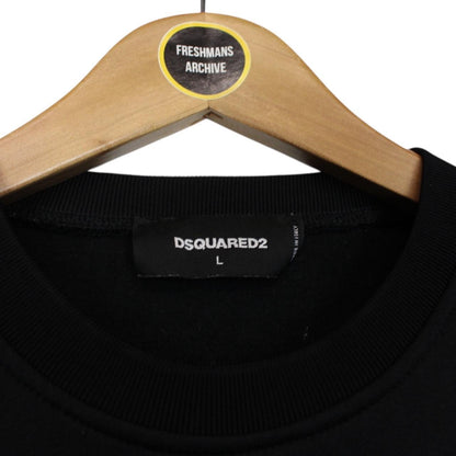 Dsquared2 Black and White Logo Print Sweatshirt Jumper