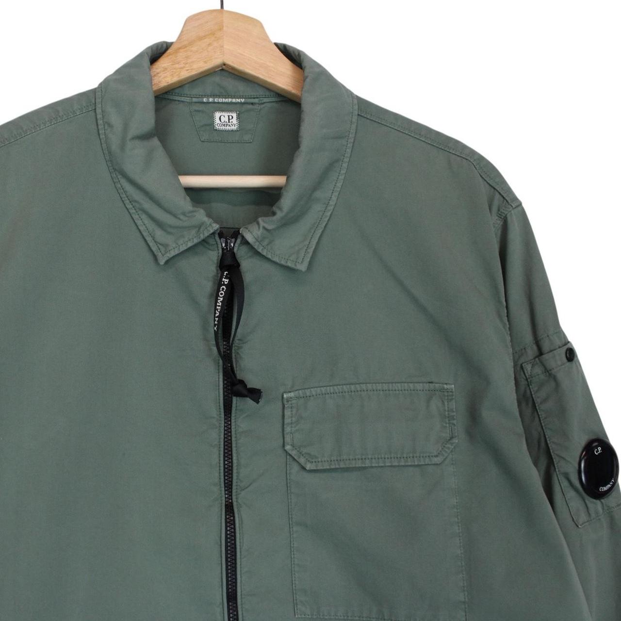CP Company Green Full Zip Cotton Lens Overshirt Jacket