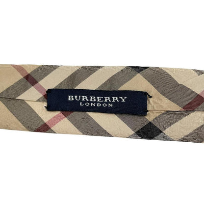 Burberry London Beige Nova Check Silk Tie
