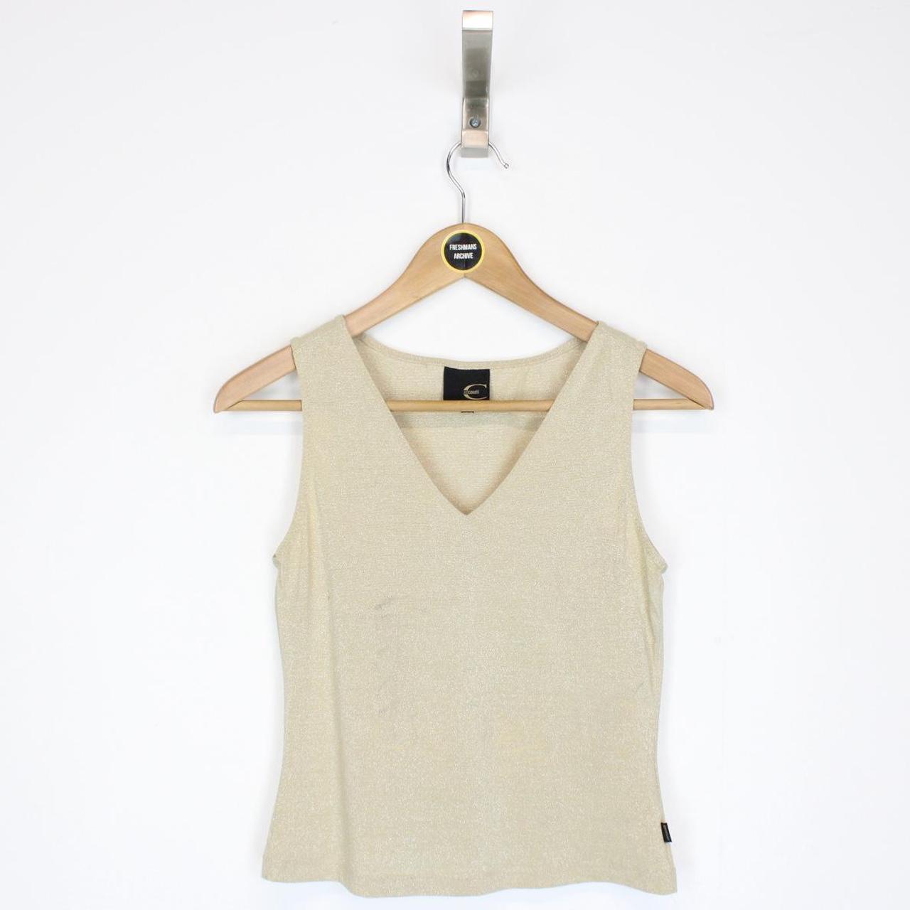 Just Cavalli Gold Sparkly Vest Top