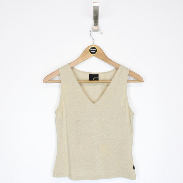 Just Cavalli Gold Sparkly Vest Top