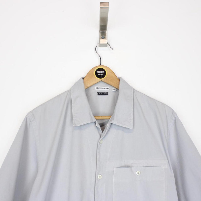 Vintage Stone Island SS 2003 Grey Short Sleeve Cotton Shirt