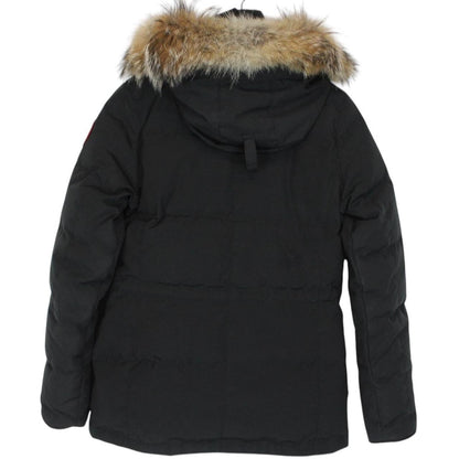 Canada Goose Black Chelsea Parka Heritage Down Jacket with Fur Trim