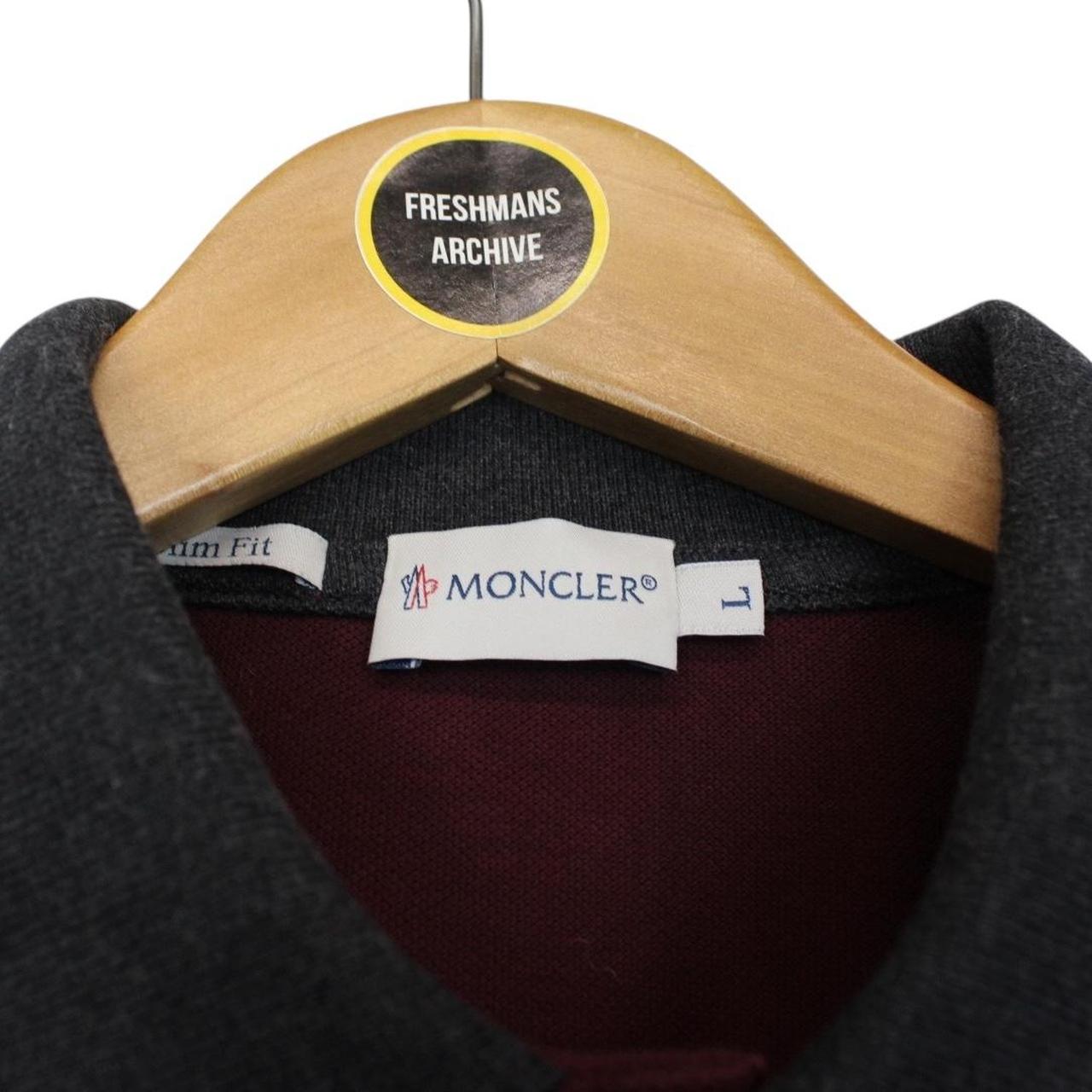 Moncler Maglia Manica Lunga Burgundy Long Sleeve Polo Shirt