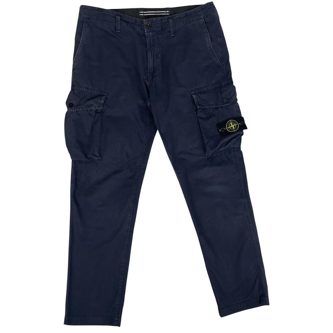Stone Island SS 2021 Navy Blue Slim Fit Cargo Trousers