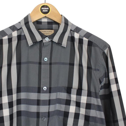 Burberry London Grey Nova Check Long Sleeve Cotton Shirt