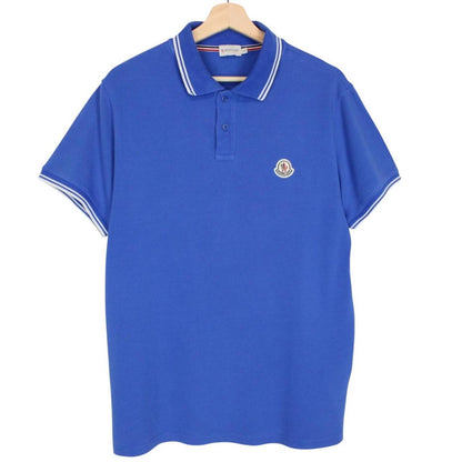 Moncler Maglia Blue Short Sleeve Cotton Polo Shirt